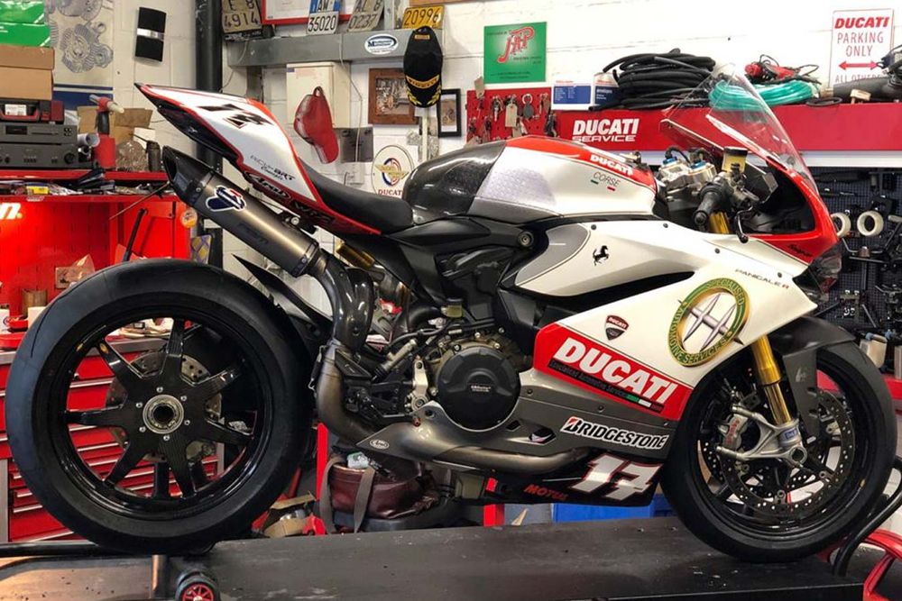 Ducati Panigale in the Ray Petty Meccanica workshop
