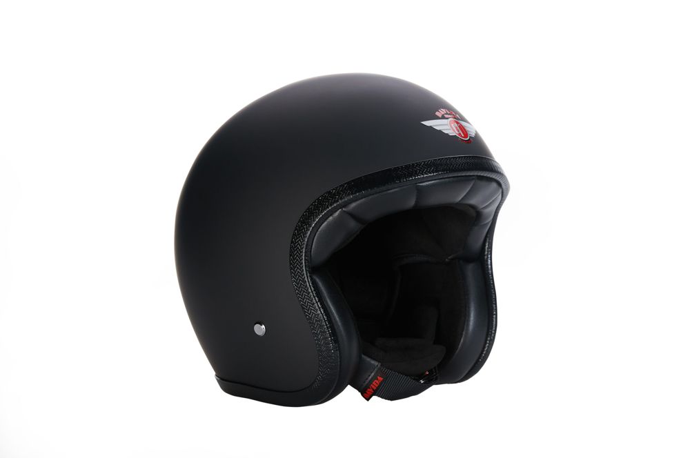 DAViDA Speedster v4 open-face helmet in matt black, three-quarter view