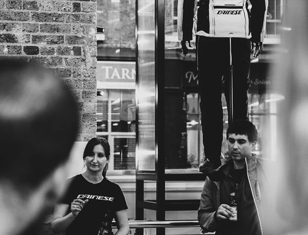 Guests in Dainese shirts at the fundraising evening