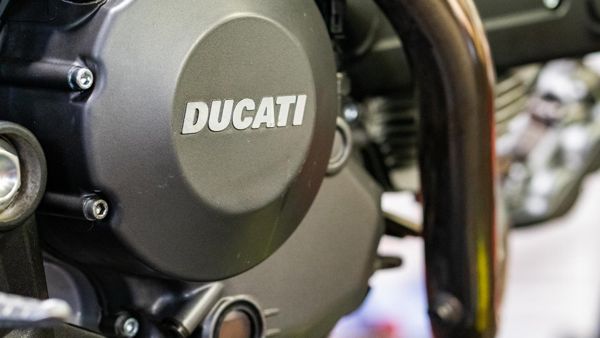 Ducati clutch cover on a modern Ducati engine