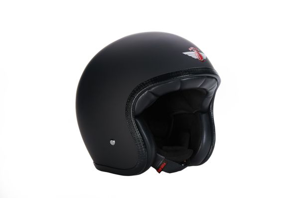 DAViDA Speedster v4 open-face helmet in matt black, three-quarter view